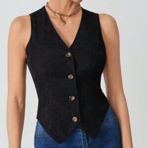 Women’s Solid Corduroy Vest Blazer – Size Small – Like New